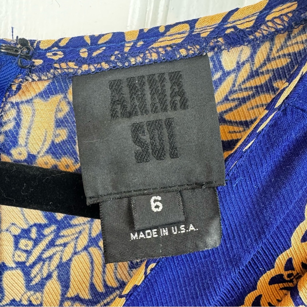 Anna Sui Bohemian Paisley Patterned Mini Dress Sz. 6 - Picture 9 of 10